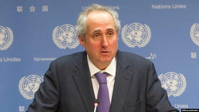 سخنگوی سازمان ملل: امیدواریم آمریکا برای حضور ظریف در مجمع عمومی تابع مقررات باشد
